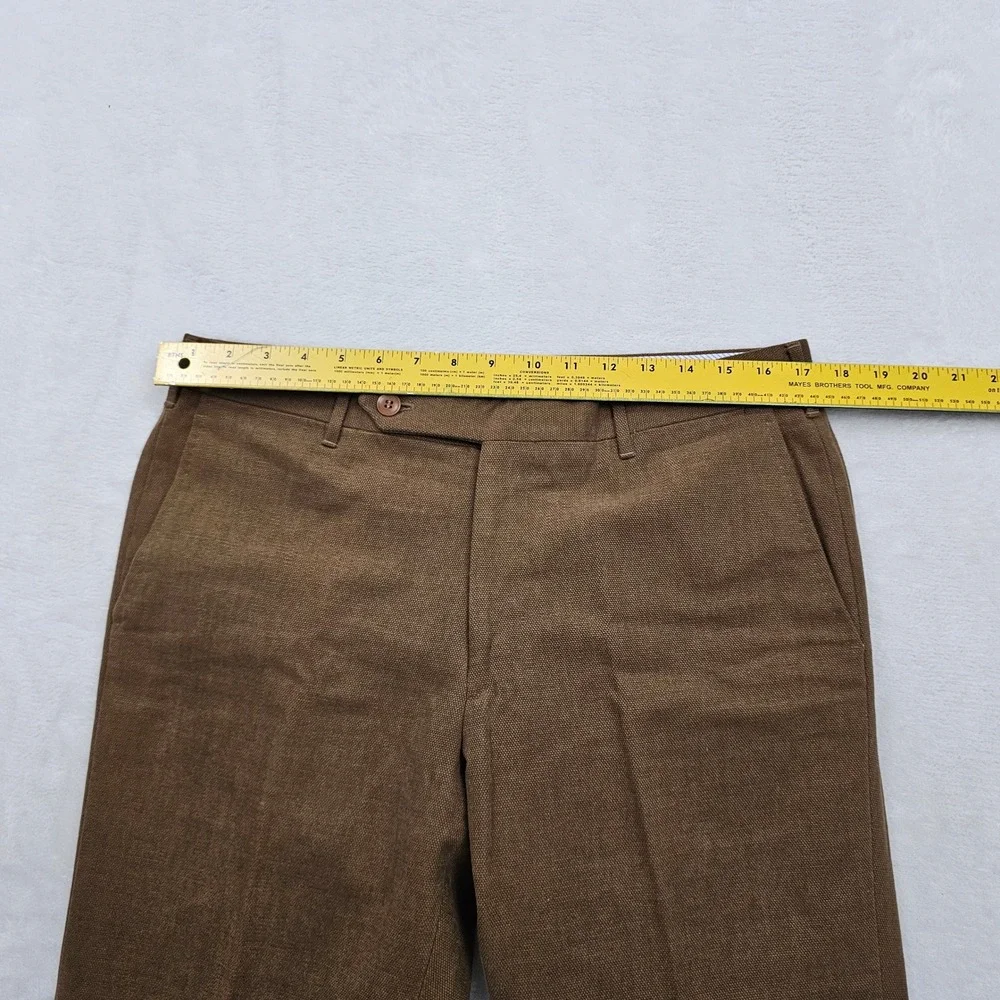 De Corato Trousers Pants Mens 50 34x30 Brown Cotton Canvas Italy Sartorial